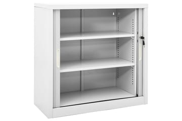 Skap med skyvedør 90x40x90 cm stål grå - Grå - Oppbevaring - Skap - Oppbevaringsskap - Kontorskap - Dokumentskap
