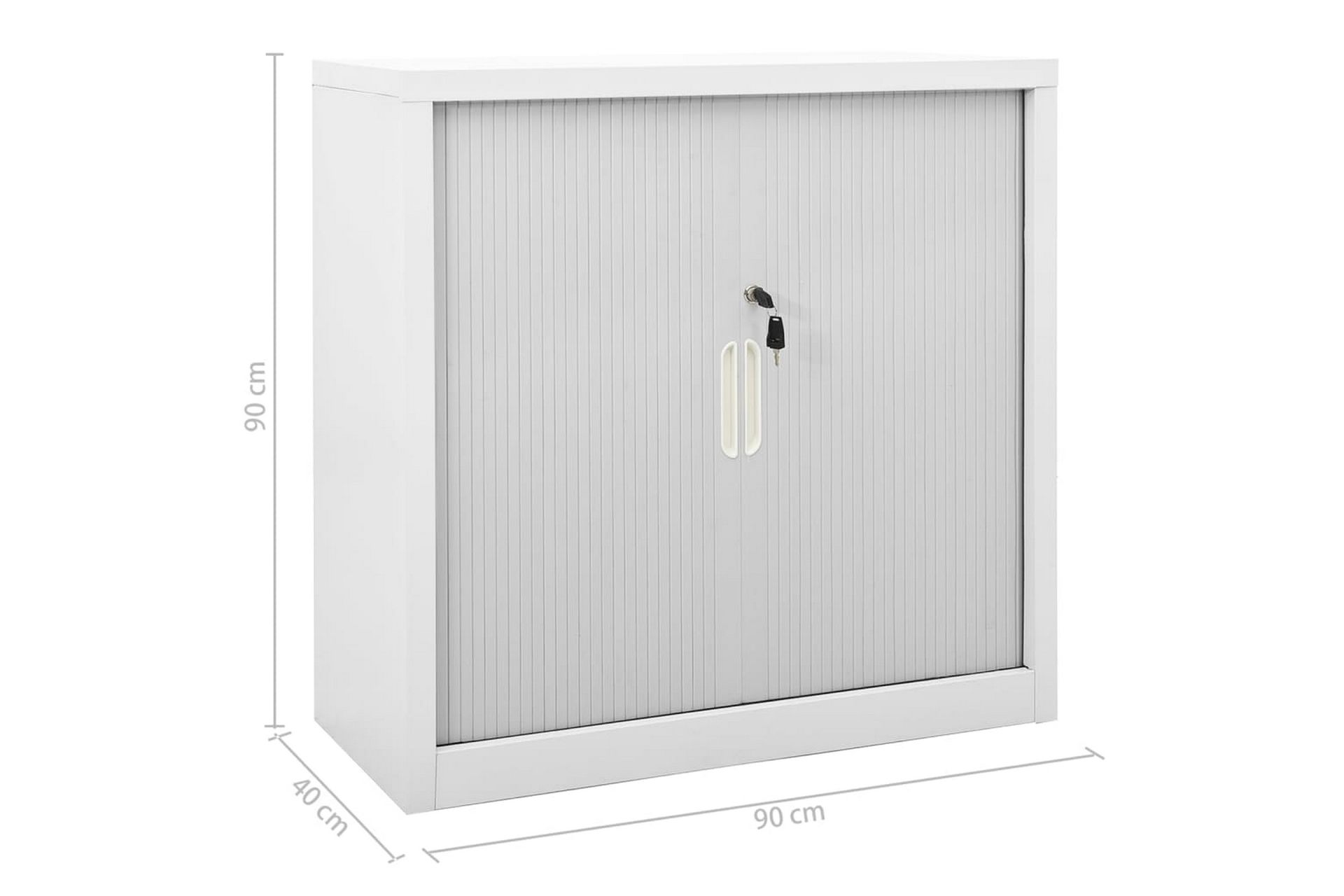 Skap med skyvedør 90x40x90 cm stål grå - Grå - Oppbevaring - Skap - Oppbevaringsskap - Kontorskap - Dokumentskap