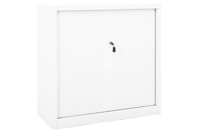 Skap med skyvedør 90x40x90 cm stål hvit - Hvit - Oppbevaring - Skap - Oppbevaringsskap - Kontorskap - Dokumentskap