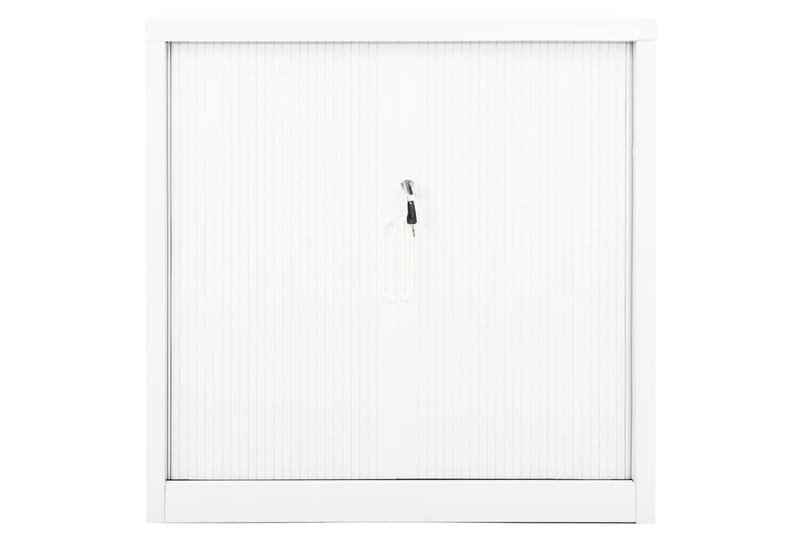 Skap med skyvedør 90x40x90 cm stål hvit - Hvit - Oppbevaring - Skap - Oppbevaringsskap - Kontorskap - Dokumentskap