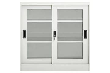Skap med skyvedør 90x40x90 cm stål lysegrå - Grå - Oppbevaring - Skap - Oppbevaringsskap - Kontorskap - Dokumentskap