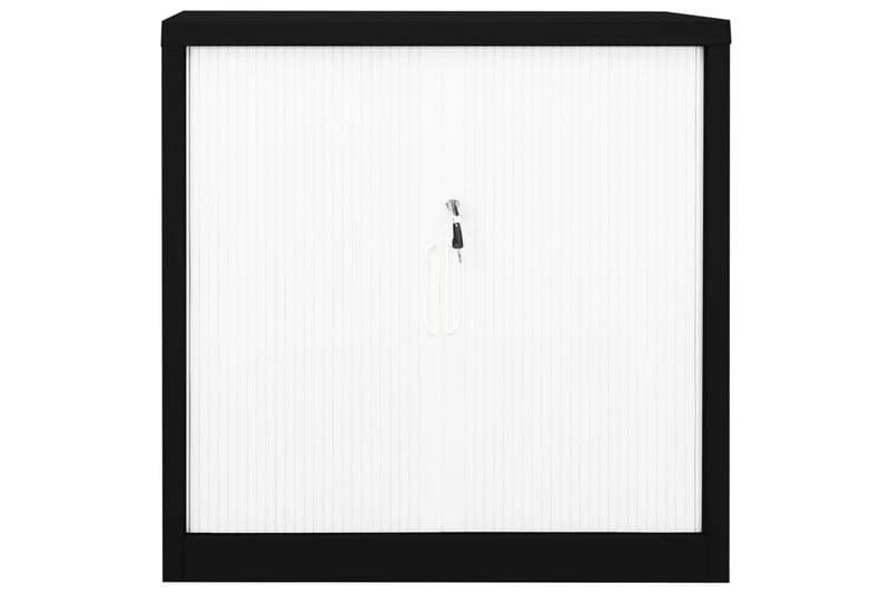 Skap med skyvedør 90x40x90 cm stål svart og hvit - Svart - Oppbevaring - Skap - Oppbevaringsskap - Kontorskap - Dokumentskap