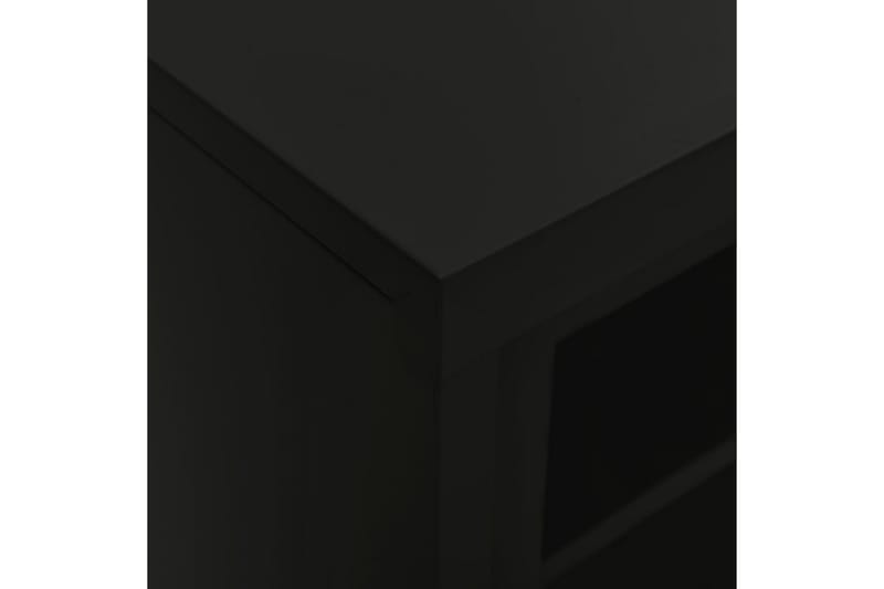 Skap med skyvedør 90x40x90 cm stål svart - Svart - Oppbevaring - Skap - Oppbevaringsskap - Kontorskap - Dokumentskap