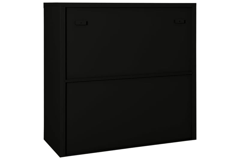 Skap med skyvedør 90x40x90 cm stål svart - Svart - Oppbevaring - Skap - Oppbevaringsskap - Kontorskap - Dokumentskap