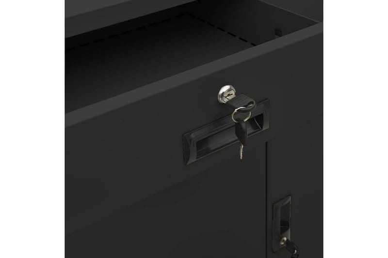 Kontorskap med plantekasse antrasitt 90x40x125 cm stål - Antrasittgrå - Oppbevaring - Skap - Oppbevaringsskap - Kontorskap - Dokumentskap