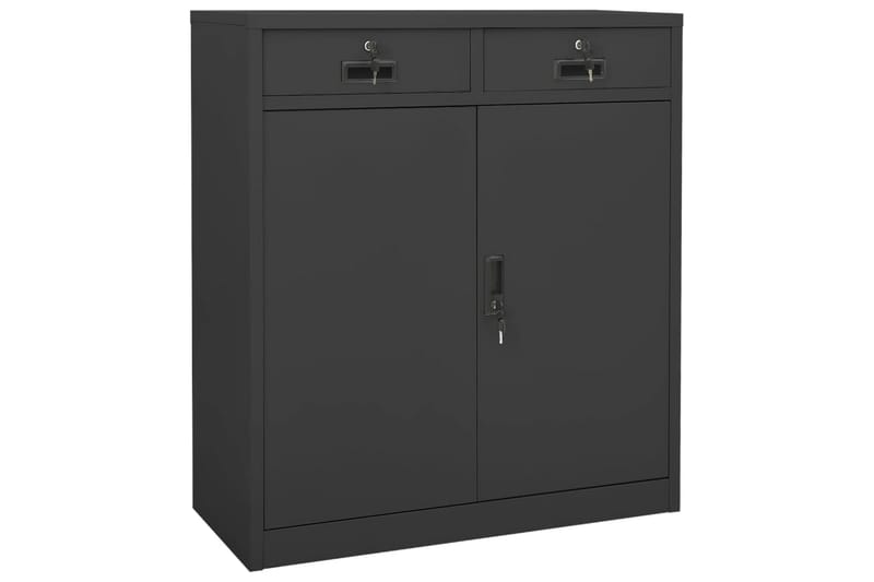 Kontorskap med plantekasse antrasitt 90x40x125 cm stål - Antrasittgrå - Oppbevaring - Skap - Oppbevaringsskap - Kontorskap - Dokumentskap