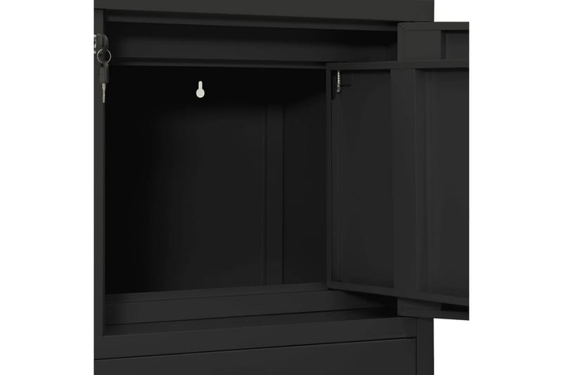 Kontorskap med plantekasse antrasitt 90x40x125 cm stål - Antrasittgrå - Oppbevaring - Skap - Oppbevaringsskap - Kontorskap - Dokumentskap