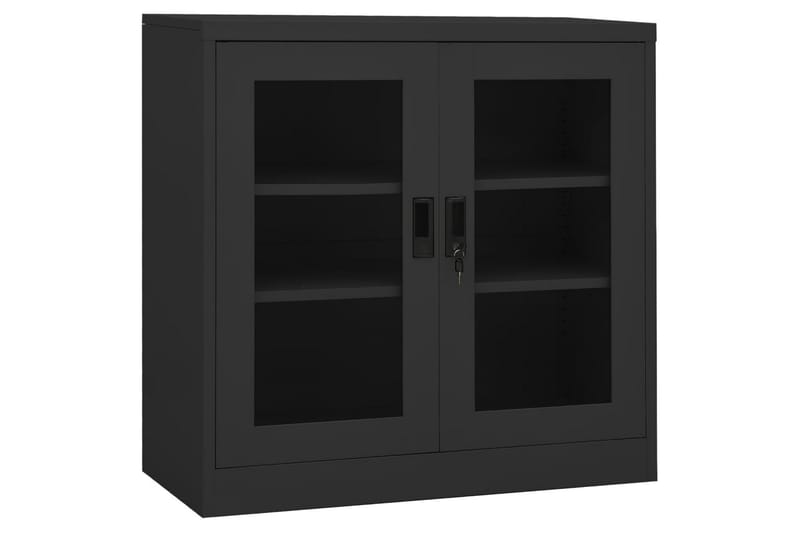 Kontorskap med plantekasse antrasitt 90x40x113 cm stål - Antrasittgrå - Oppbevaring - Skap - Oppbevaringsskap - Kontorskap - Dokumentskap