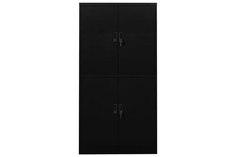 Kontorskap svart 90x40x180 cm stål - Svart - Oppbevaring - Skap - Oppbevaringsskap - Kontorskap - Dokumentskap
