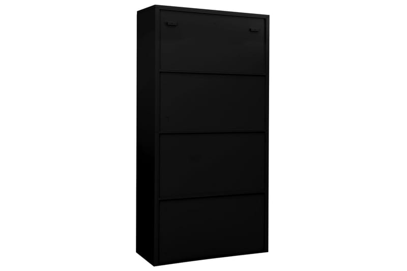 Kontorskap svart 90x40x180 cm stål - Svart - Oppbevaring - Skap - Oppbevaringsskap - Kontorskap - Dokumentskap