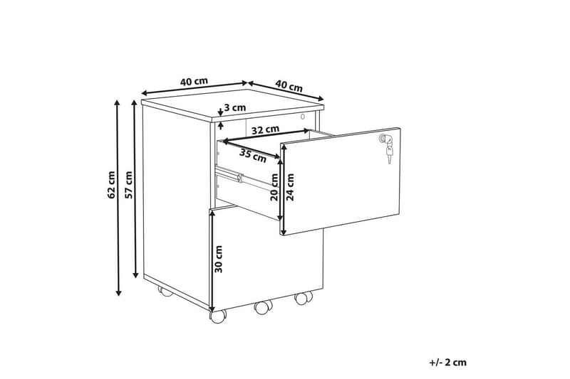 Kontorsskap Johnson - Oppbevaring - Oppbevaringsmøbler - Kommode - Skuffeseksjon
