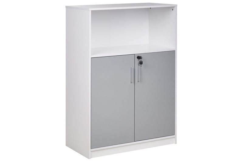 Oppbevaringsenhet Zehna med 2 dører og hylle Grå, hvit, Grå, hvit