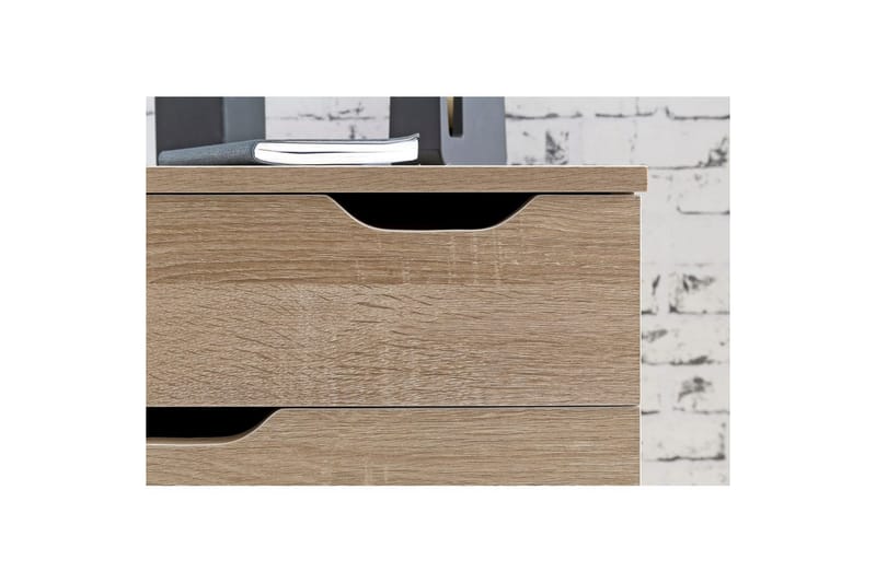 Rullecontainer Wohnling 4 skuffer foliert sponplate med hjul, moderne - Oppbevaring - Skap - Oppbevaringsskap - Kontorskap - Tegneskap & arkitektskap