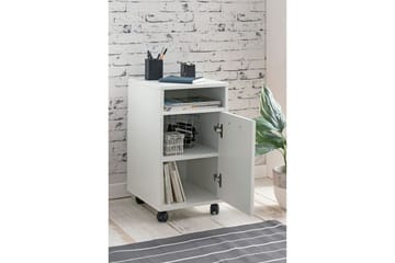 Rullecontainer Wohnling oppbevaringsbrett, 1 dør, foliert sponplate med hjul, moderne stil Hvit - Hvit - Oppbevaring - Oppbevaringsmøbler - Kommode - Skuffeseksjon