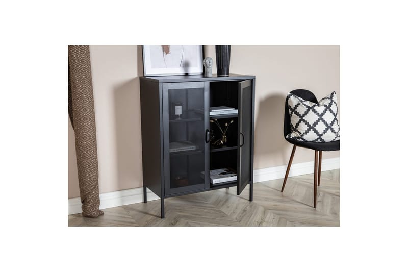 Skap Misha - Svart, 40x80x102 - Oppbevaring - Skap - Oppbevaringsskap - Kontorskap - Dokumentskap