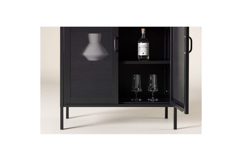 Skap Misha - Svart, 40x80x102 - Oppbevaring - Skap - Oppbevaringsskap - Kontorskap - Dokumentskap