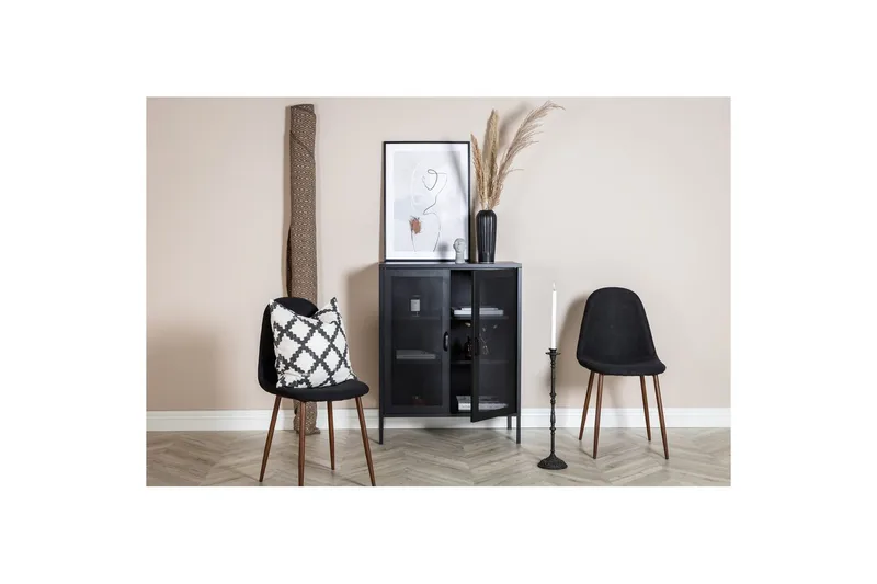 Skap Misha - Svart, 40x80x102 - Oppbevaring - Skap - Oppbevaringsskap - Kontorskap - Dokumentskap