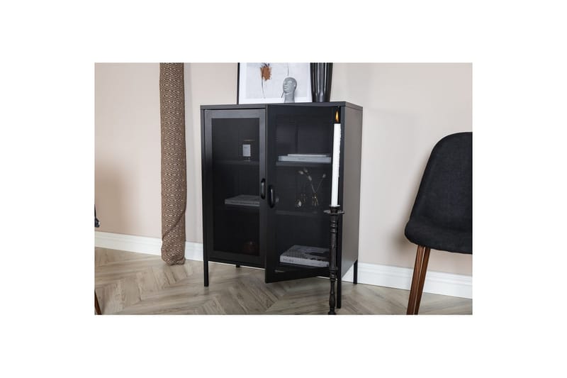 Skap Misha - Svart, 40x80x102 - Oppbevaring - Skap - Oppbevaringsskap - Kontorskap - Dokumentskap