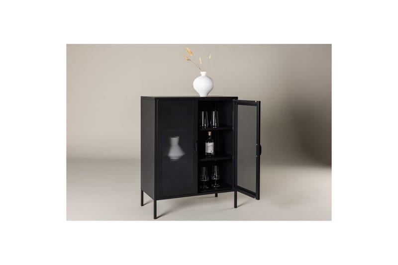 Skap Misha - Svart, 40x80x102 - Oppbevaring - Skap - Oppbevaringsskap - Kontorskap - Dokumentskap