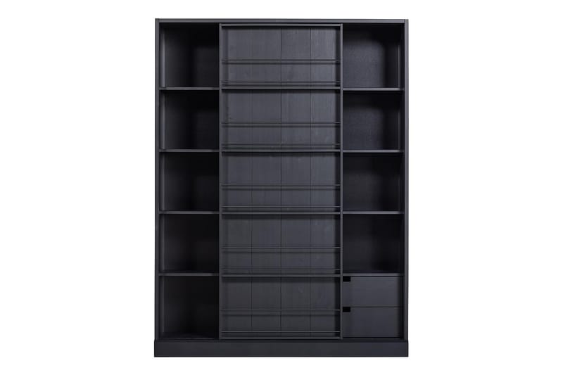 Latanya Vitrineskap 150x47 cm - Furu/Matt svart - Oppbevaring - Skap - Oppbevaringsskap