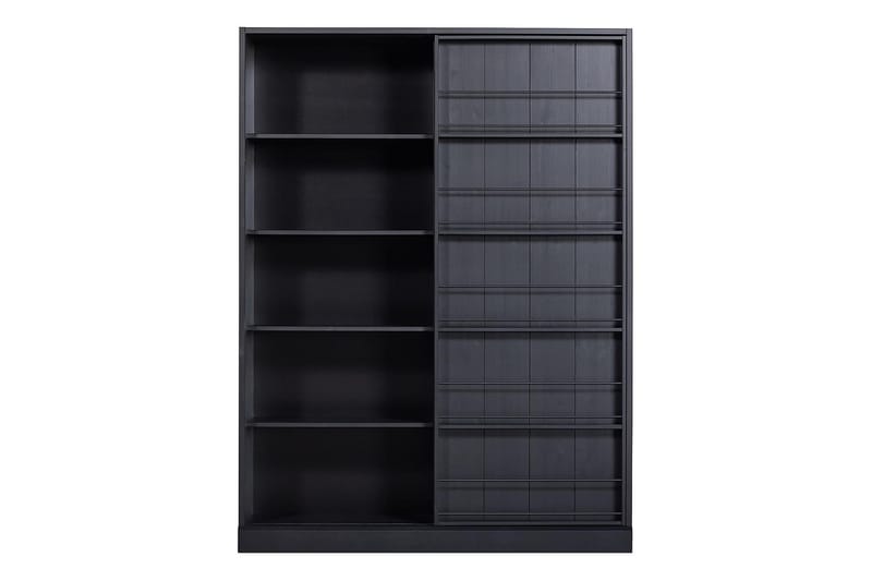 Latanya Vitrineskap 150x47 cm - Furu/Matt svart - Oppbevaring - Skap - Oppbevaringsskap