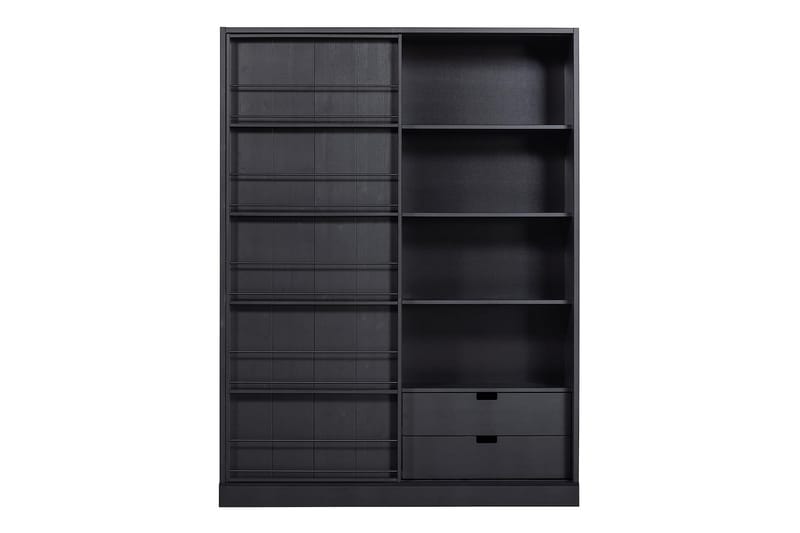 Latanya Vitrineskap 150x47 cm - Furu/Matt svart - Oppbevaring - Skap - Oppbevaringsskap