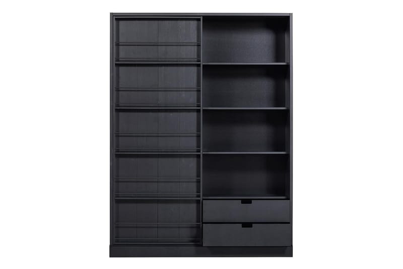 Latanya Vitrineskap 150x47 cm - Furu/Matt svart - Oppbevaring - Skap - Oppbevaringsskap