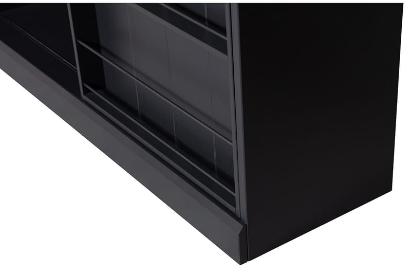 Latanya Vitrineskap 150x47 cm - Furu/Matt svart - Oppbevaring - Skap - Oppbevaringsskap