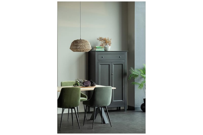 Lenore Vitrineskap 93x40 cm - Furu/Svart - Oppbevaring - Skap - Oppbevaringsskap