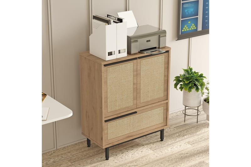 Liyakat Highboard - Eik/Valnøtt - Oppbevaring - Skap - Oppbevaringsskap