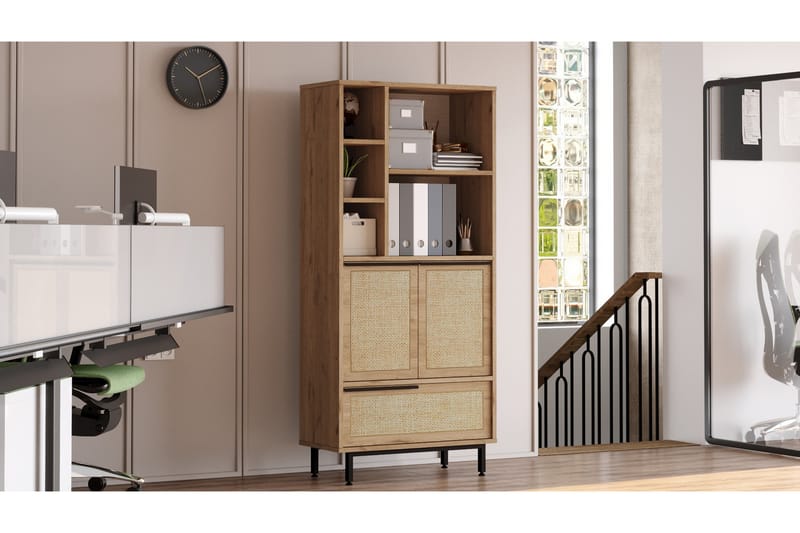 Liyakat Highboard - Eik/Valnøtt - Oppbevaring - Skap - Oppbevaringsskap