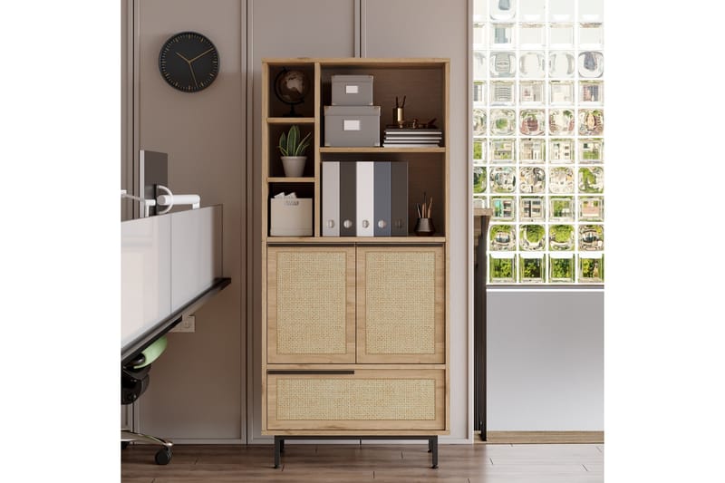 Liyakat Highboard - Eik/Valnøtt - Oppbevaring - Skap - Oppbevaringsskap