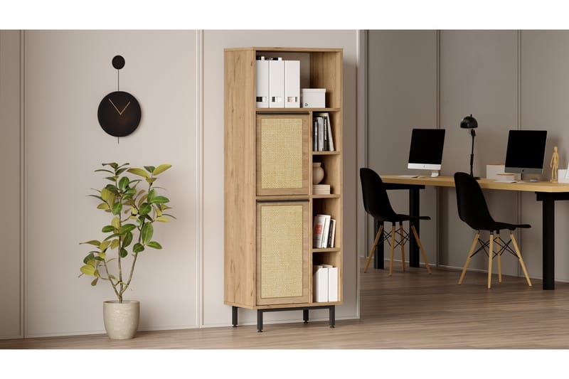 Liyakat Highboard - Eik/Valnøtt - Oppbevaring - Skap - Oppbevaringsskap