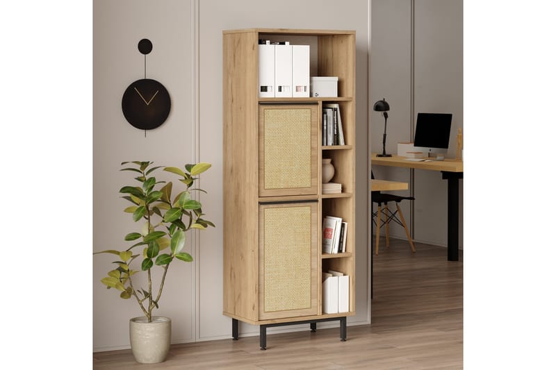 Liyakat Highboard - Eik/Valnøtt - Oppbevaring - Skap - Oppbevaringsskap