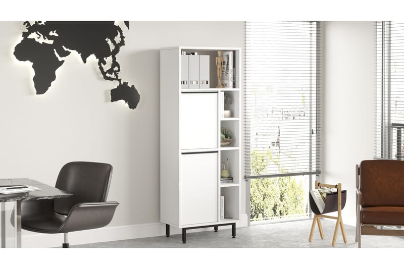 Liyakat Highboard - Hvit - Oppbevaring - Skap - Oppbevaringsskap