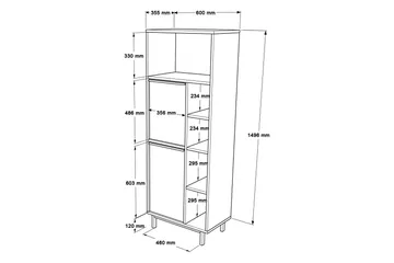 Liyakat Highboard - Hvit - Oppbevaring - Skap - Oppbevaringsskap