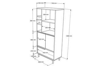 Liyakat Highboard - Valnøtt - Oppbevaring - Skap - Oppbevaringsskap