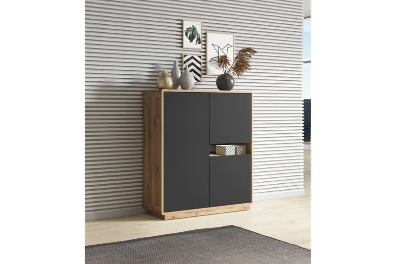Louetta Highboard 121x126 cm - Flerfarget - Oppbevaring - Skap - Oppbevaringsskap