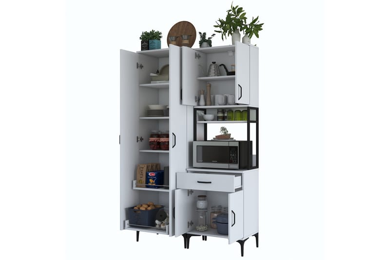 Manorma Highboard - Hvit - Oppbevaring - Skap - Oppbevaringsskap