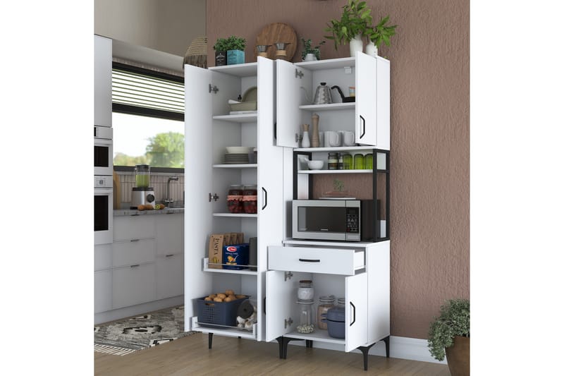 Manorma Highboard - Hvit - Oppbevaring - Skap - Oppbevaringsskap