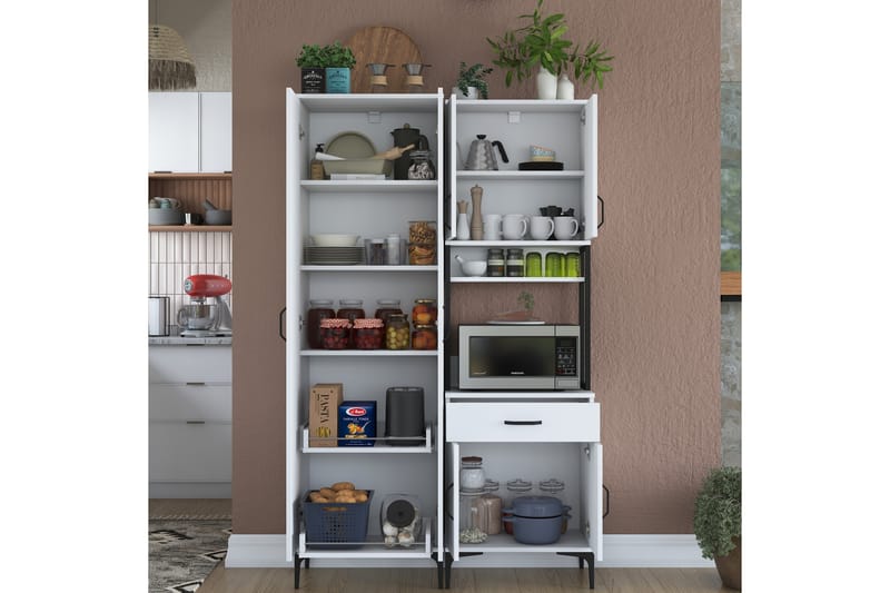 Manorma Highboard - Hvit - Oppbevaring - Skap - Oppbevaringsskap