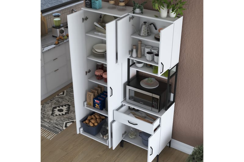 Manorma Highboard - Hvit - Oppbevaring - Skap - Oppbevaringsskap