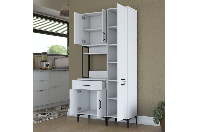 Manorma Highboard - Hvit - Oppbevaring - Skap - Oppbevaringsskap