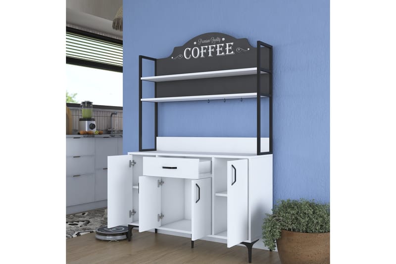 Manorma Highboard - Hvit - Oppbevaring - Skap - Oppbevaringsskap
