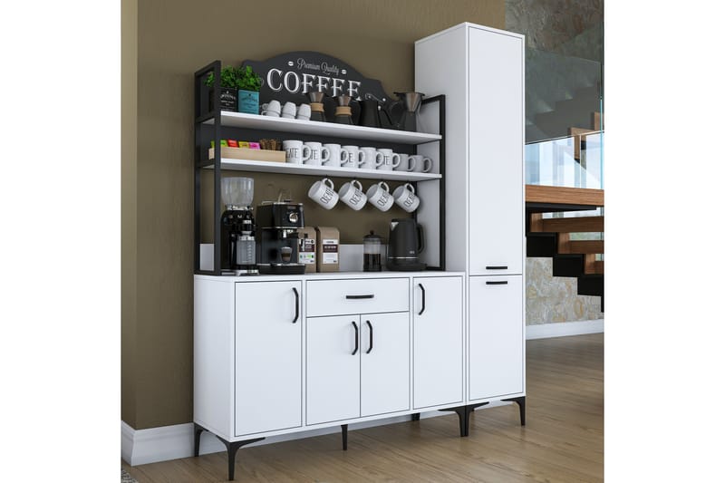 Manorma Highboard - Hvit - Oppbevaring - Skap - Oppbevaringsskap