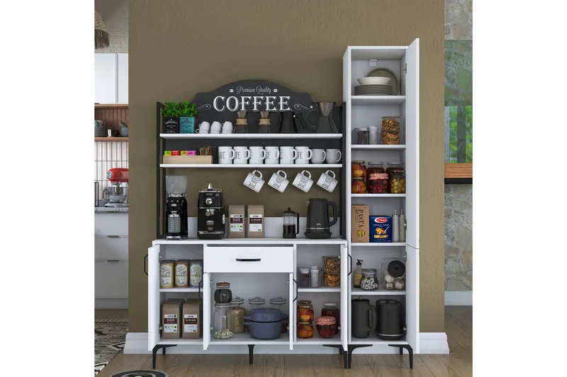 Manorma Highboard - Hvit - Oppbevaring - Skap - Oppbevaringsskap