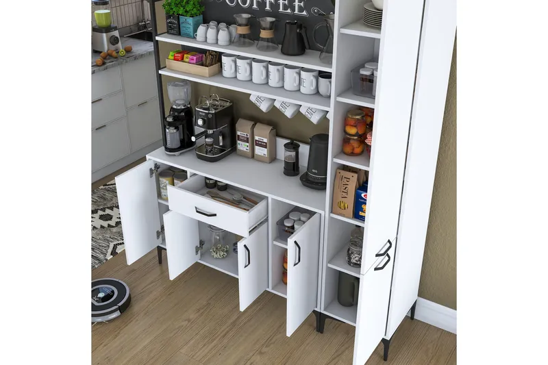 Manorma Highboard - Hvit - Oppbevaring - Skap - Oppbevaringsskap