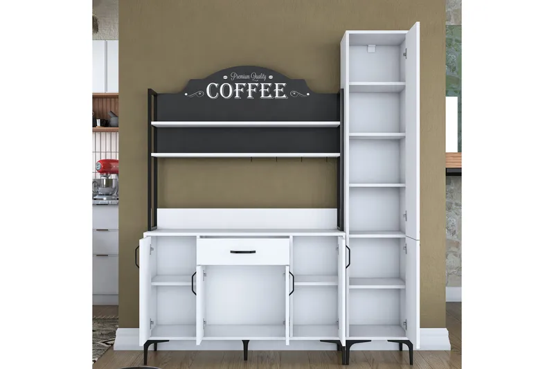 Manorma Highboard - Hvit - Oppbevaring - Skap - Oppbevaringsskap