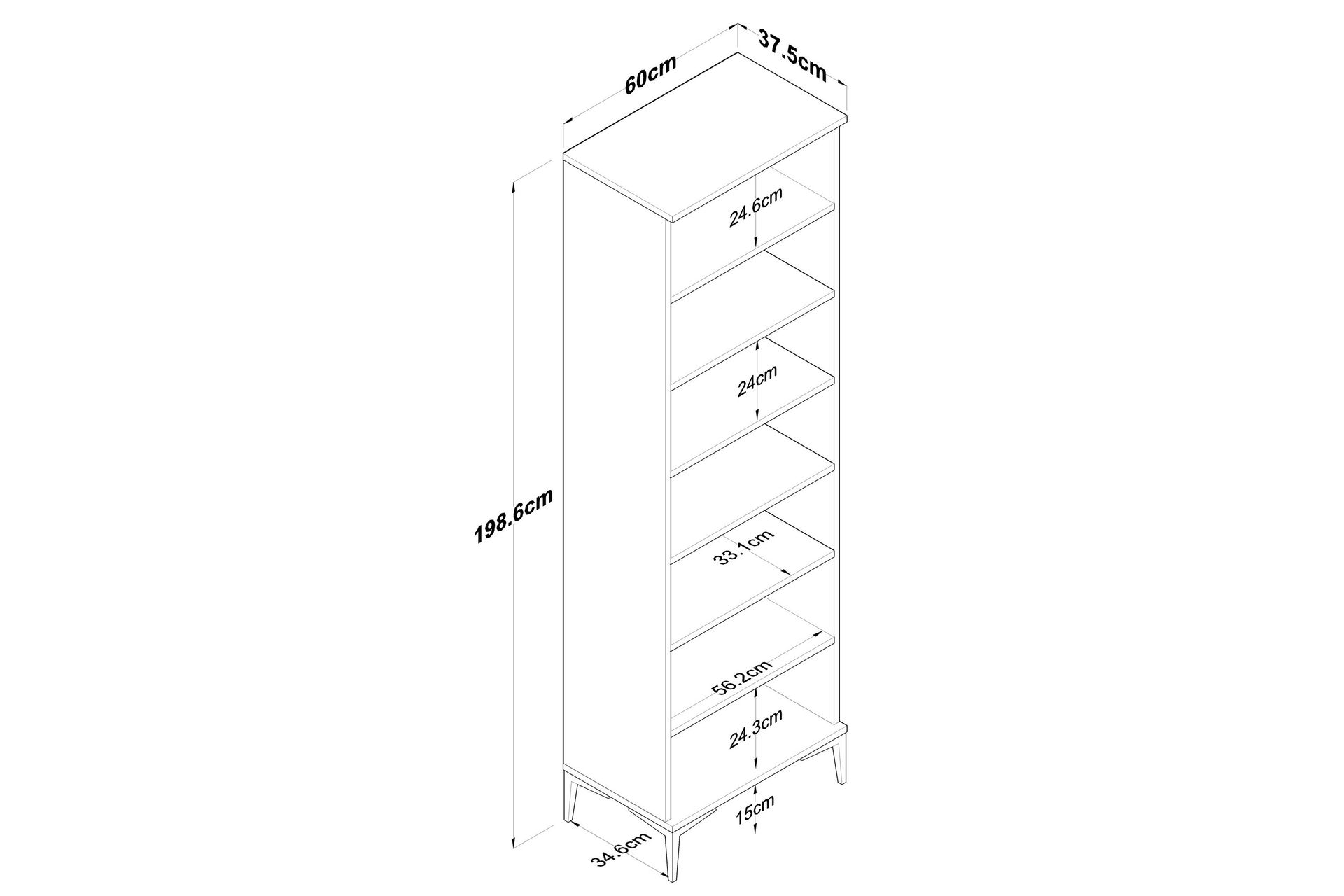 Manorma Highboard - Valnøtt/Hvit - Oppbevaring - Skap - Oppbevaringsskap