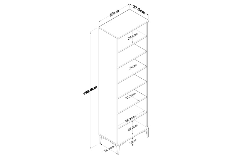 Manorma Highboard - Valnøtt/Hvit - Oppbevaringsskap